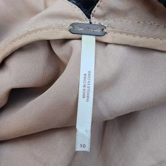 Free People Night Shimmers Lace Sequined Beige and Black Dress - Picture 12 of 15